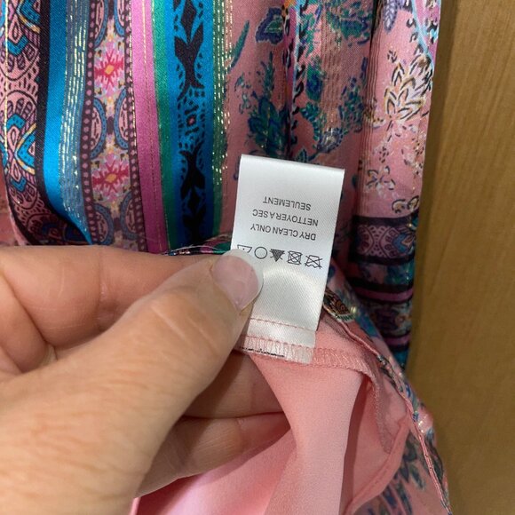 Hale Bob Womens Top Size XS Multicolor Floral Casual Off Shoulder Silk - Picture 9 of 12